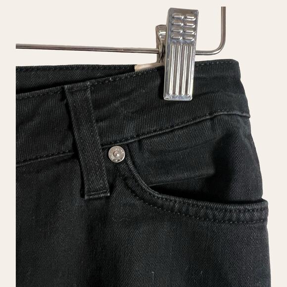 Acne Studios Kex Wet Black Raw Hem Low Rise Slim Jeans Size 26 - Picture 3 of 6